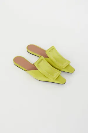 Green Satin Sabot Mule