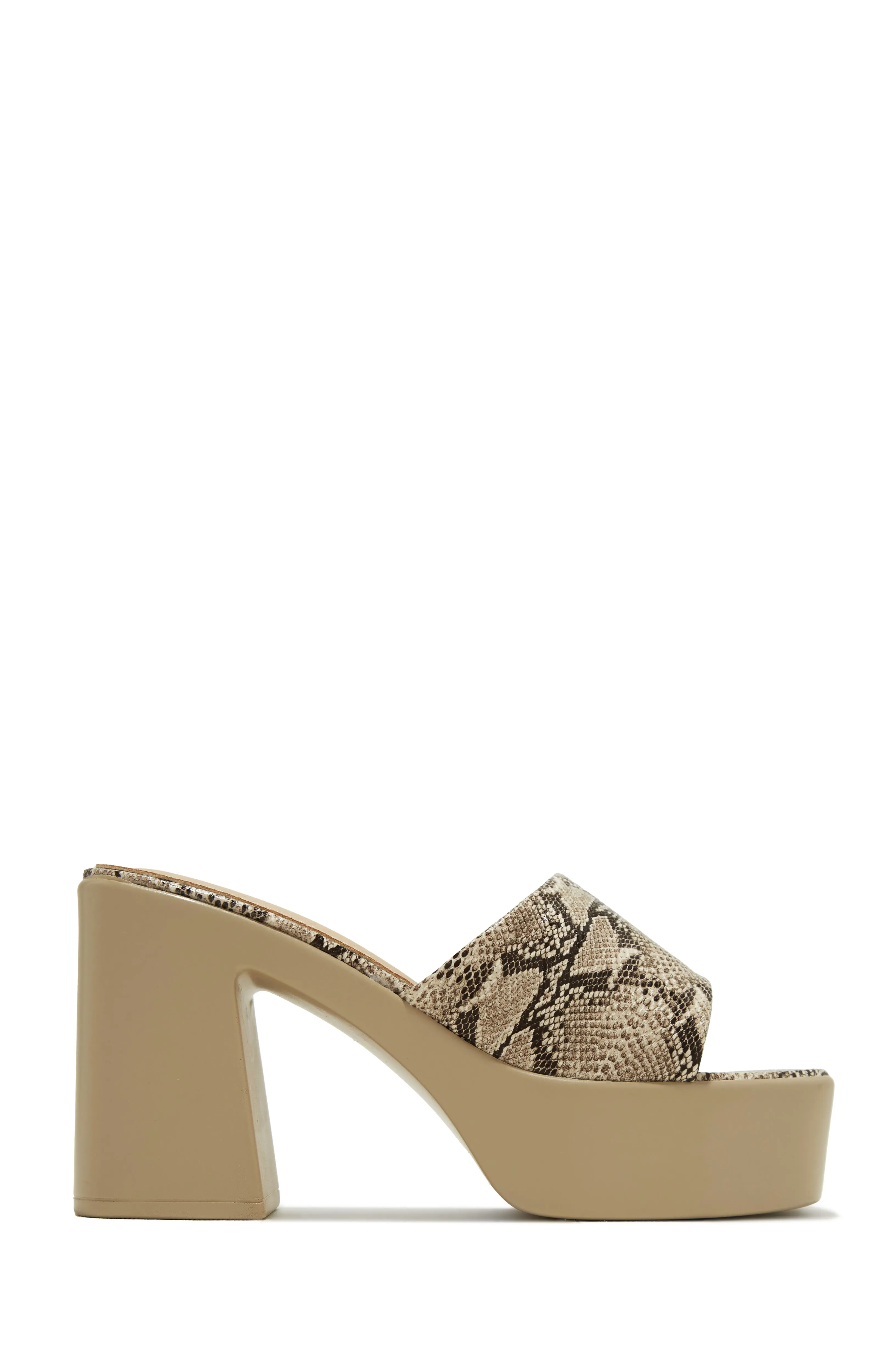 Hannah Platform Block Heel Mules - Snake