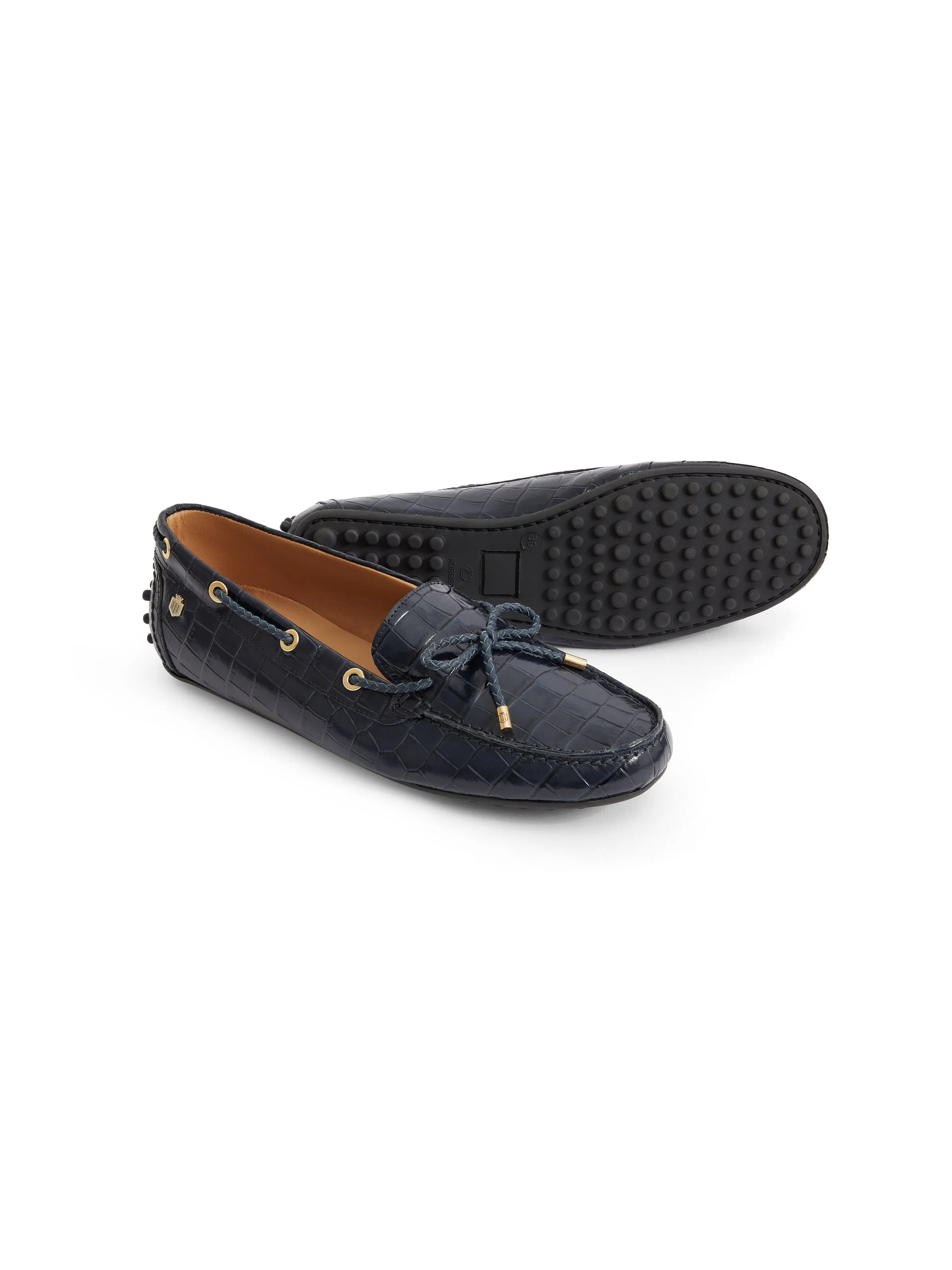 Henley - High Shine Navy Croc