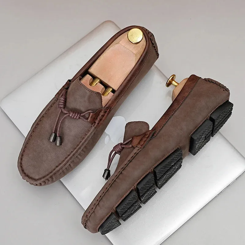 Hnzxzm 2024 Men Big Size 45 46 Casual Loafers Brown Fashion Male Business Office Shoes Breathable Youth Driver Driving Sneakers Trendy