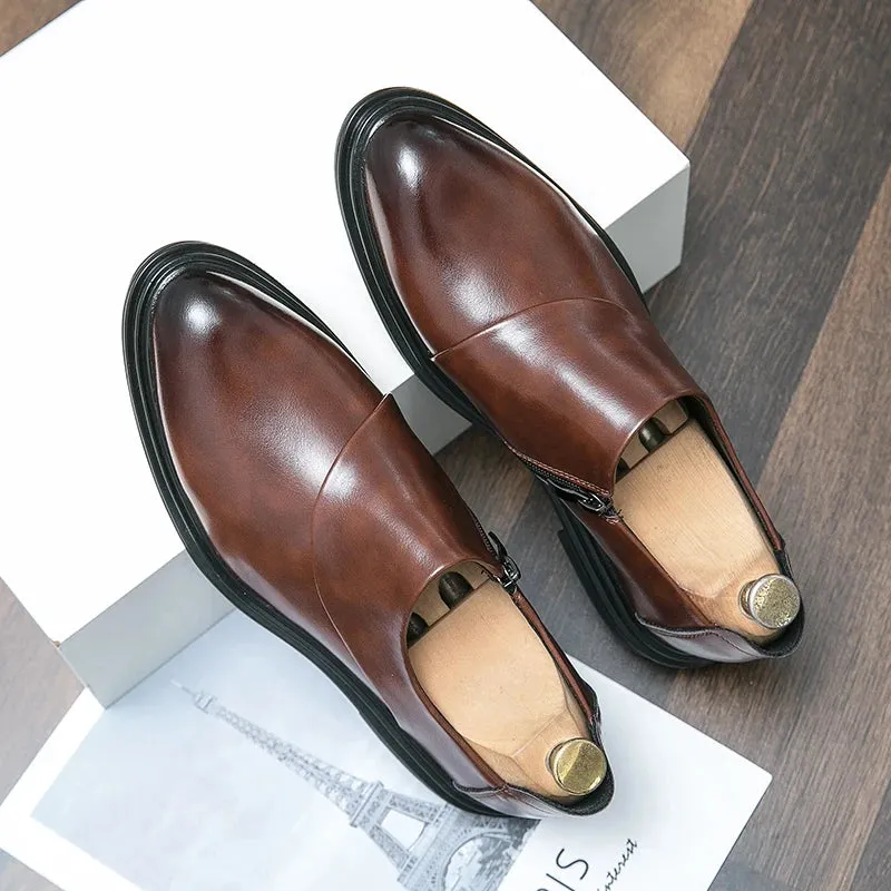 Hnzxzm 2024 New Loafers Men Slip-On Business Formal Casual Shoes Men Shoes Leather Men Dress Luxury Wedding Shoes Italy Driving Shoes