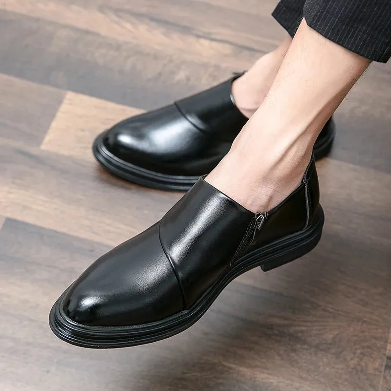 Hnzxzm 2024 New Loafers Men Slip-On Business Formal Casual Shoes Men Shoes Leather Men Dress Luxury Wedding Shoes Italy Driving Shoes