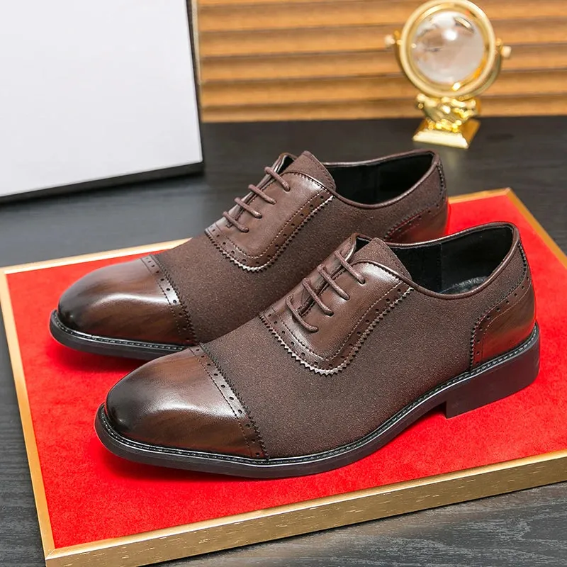 Hnzxzm Men Office Dress Leather Shoes Brown Wedding Bride Formal Party Men's Shoes Italian Men Oxford Shoes Soft Casual Driving Shoes