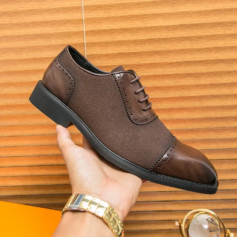 Hnzxzm Men Office Dress Leather Shoes Brown Wedding Bride Formal Party Men's Shoes Italian Men Oxford Shoes Soft Casual Driving Shoes