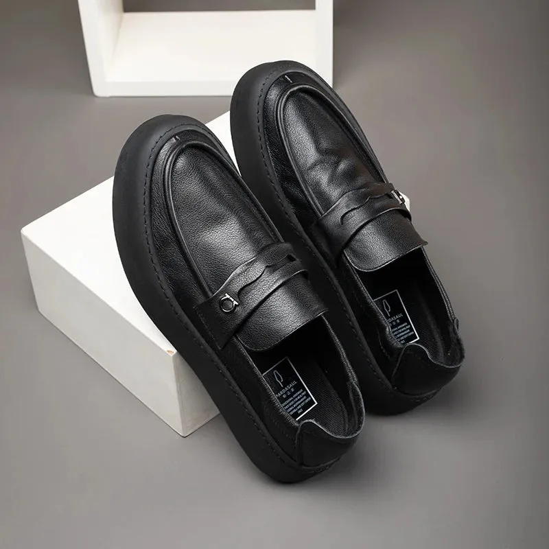 Hnzxzm Men's Shoes, Summer Leisure Loafers, British Work Leather Shoes, Driving Special Bean Shoes