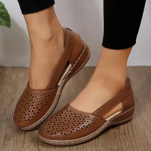 Hnzxzm New Women Wedges Sandals Hollow Out Vintage Woman Shoes Slip on Casual Sewing Ladies Sandal Female Summer Zapatos Muje