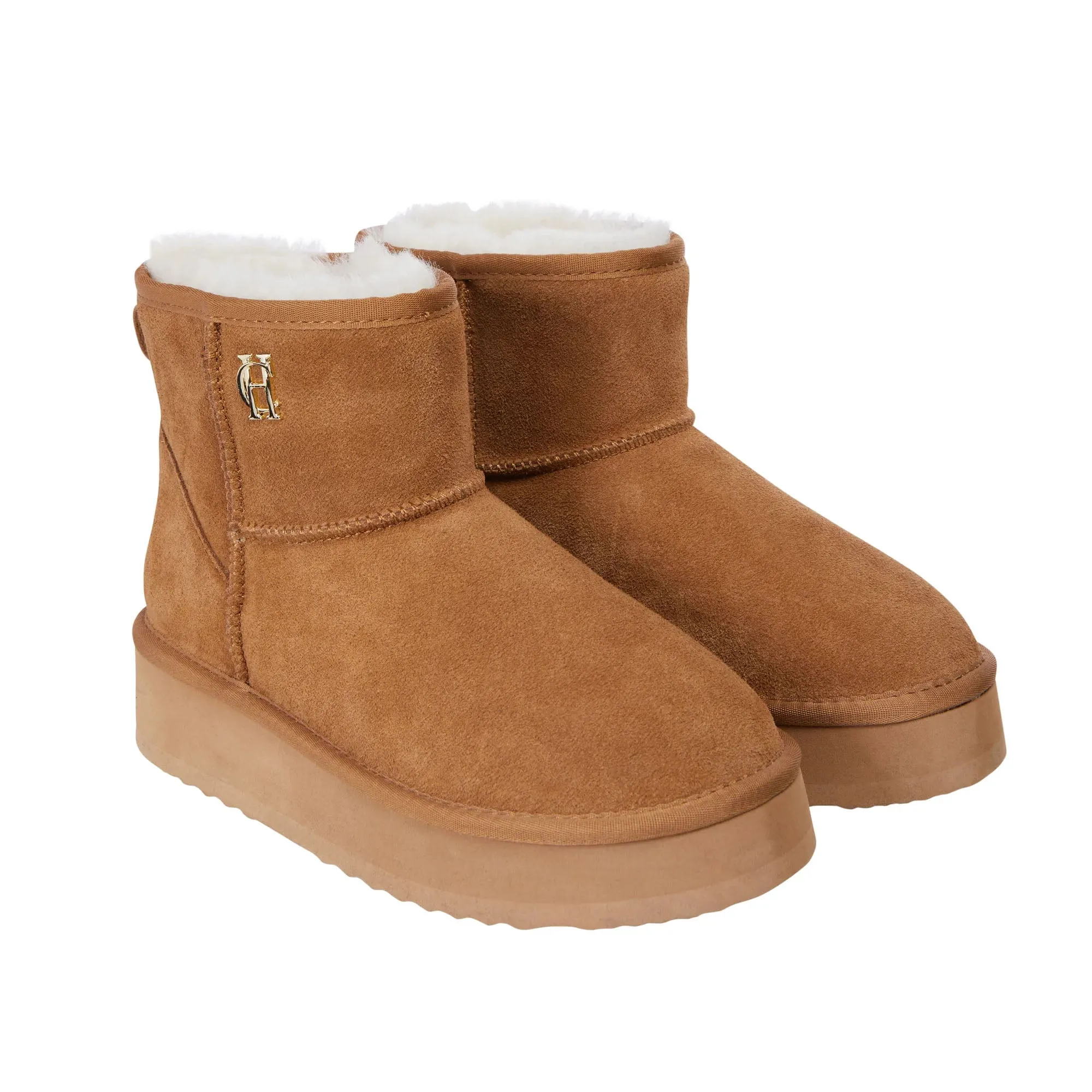 Holland Cooper Ladies Shearling Platform Boot