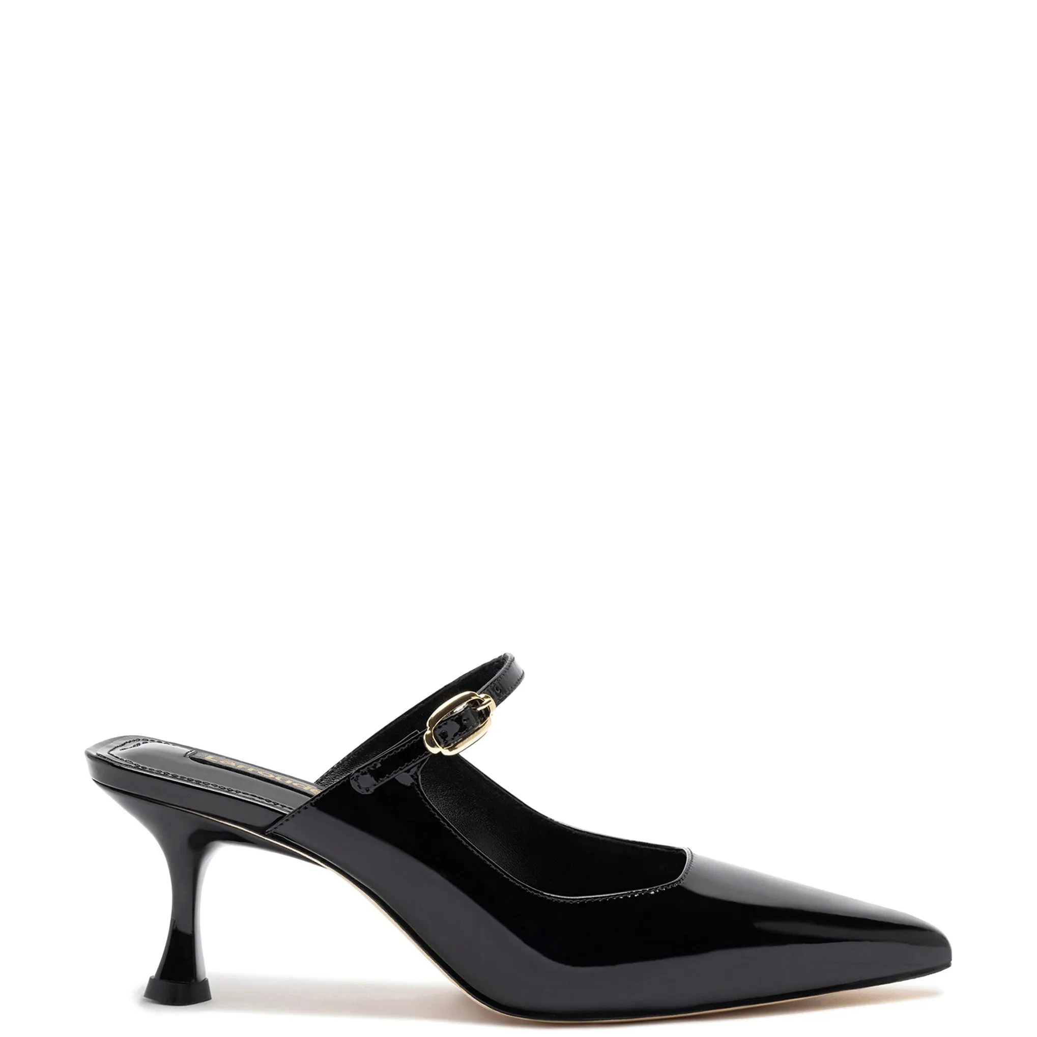 Ines Mule In Black Patent Leather by Larroudé