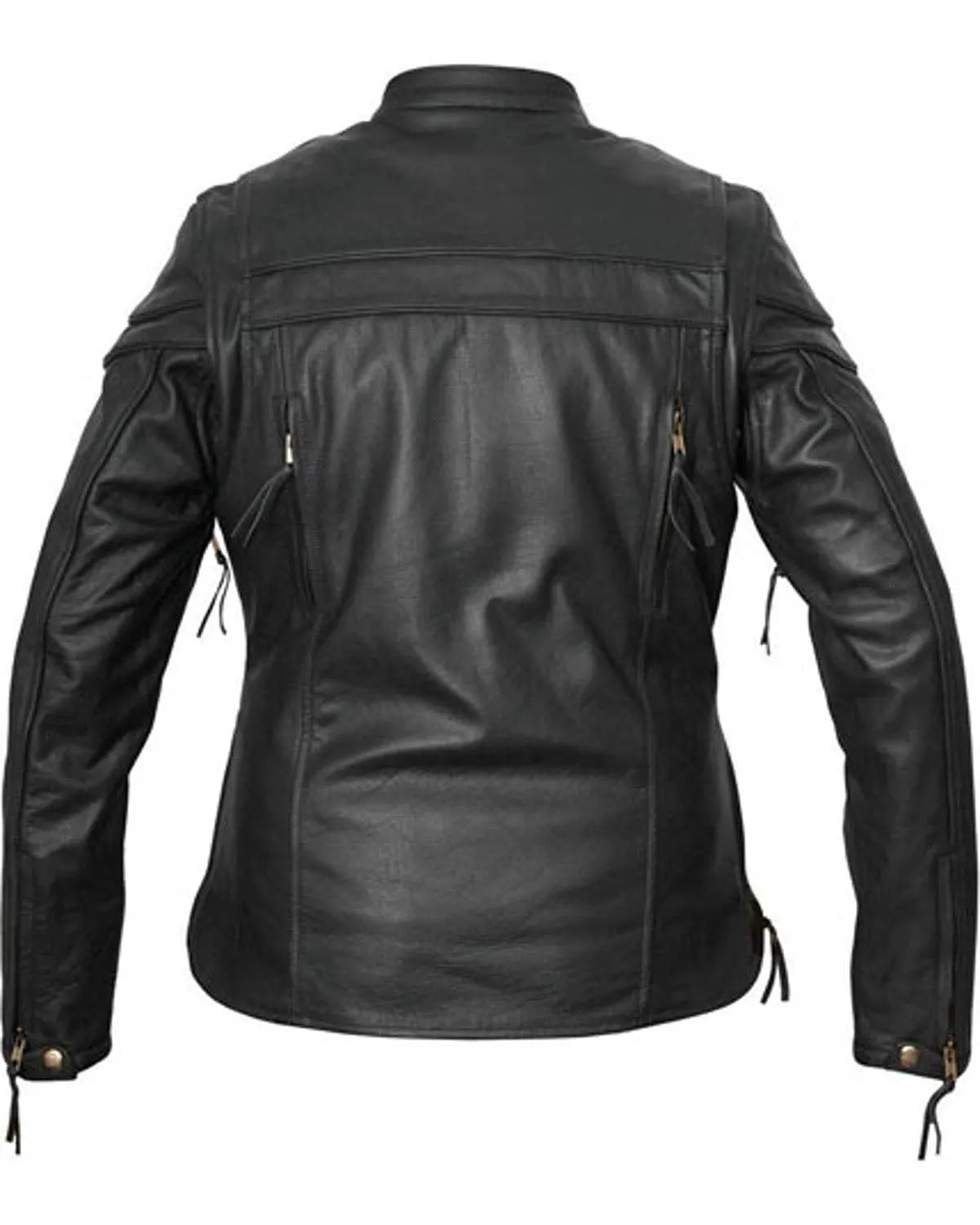 Interstate Moxie Womens Motorcycle Jacket Black Leather I5374 Small