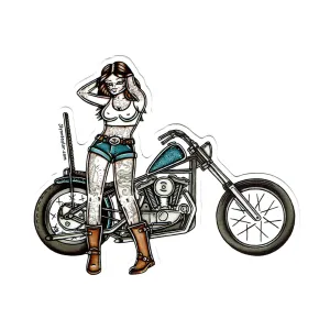 Ironhead Chopper Pinup Sticker