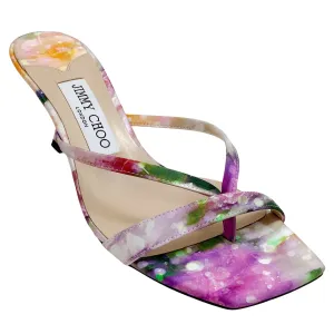 Jimmy Choo Multi Silk Maelie 70 Mule Sandals