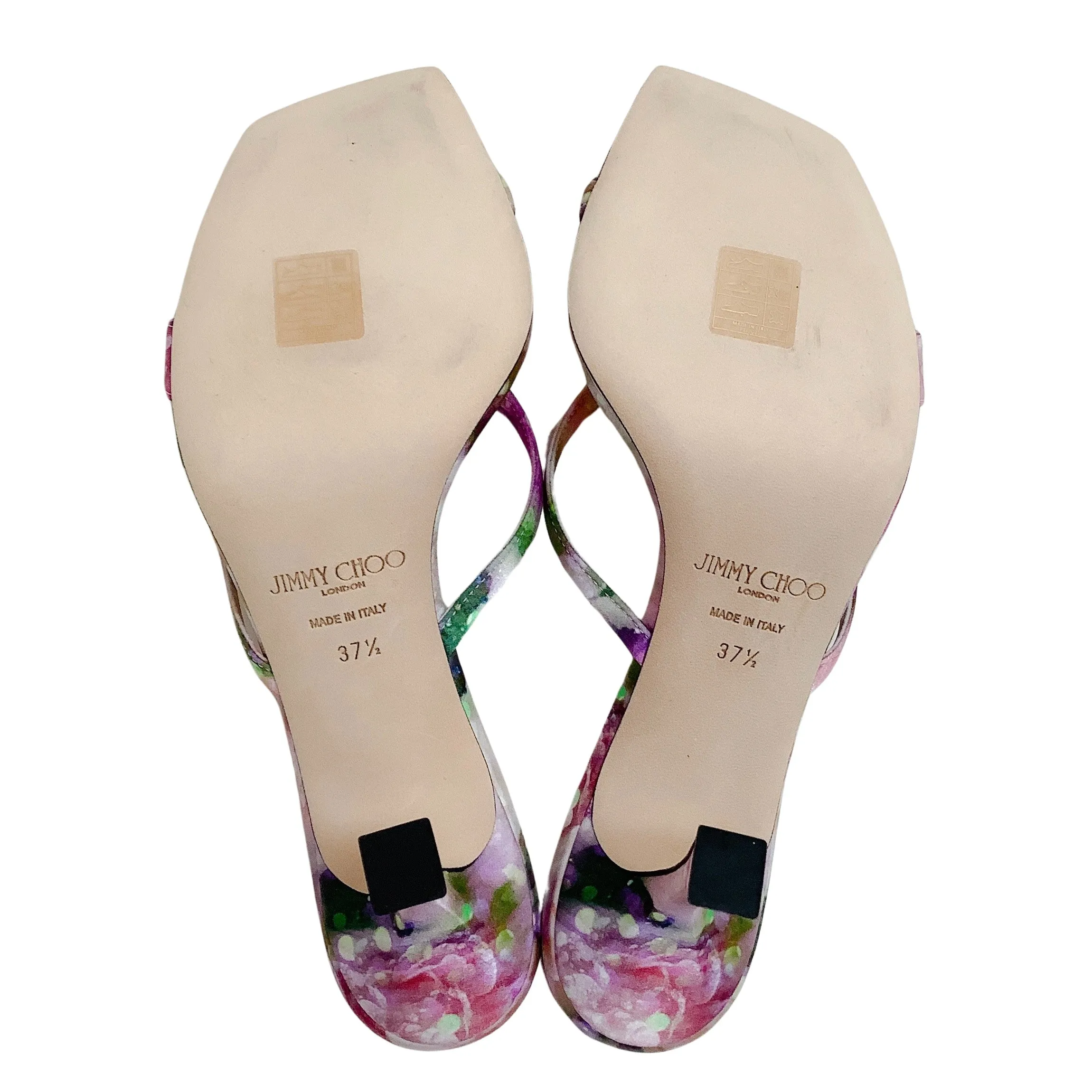 Jimmy Choo Multi Silk Maelie 70 Mule Sandals