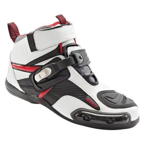 Joe Rocket 'Atomic' Mens White/Red Leather Motorcycle Boots