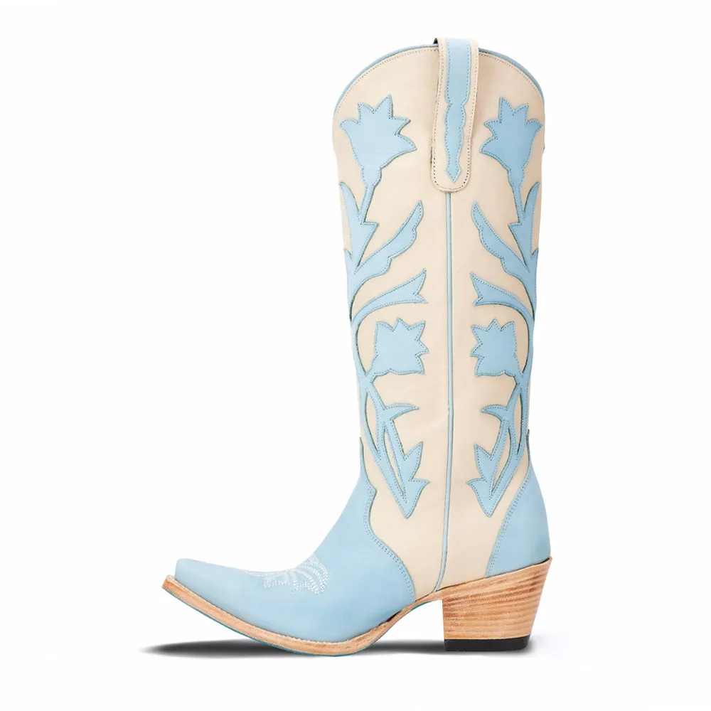 Jolene Floral Overlay Snip Toe Cowboy Boots