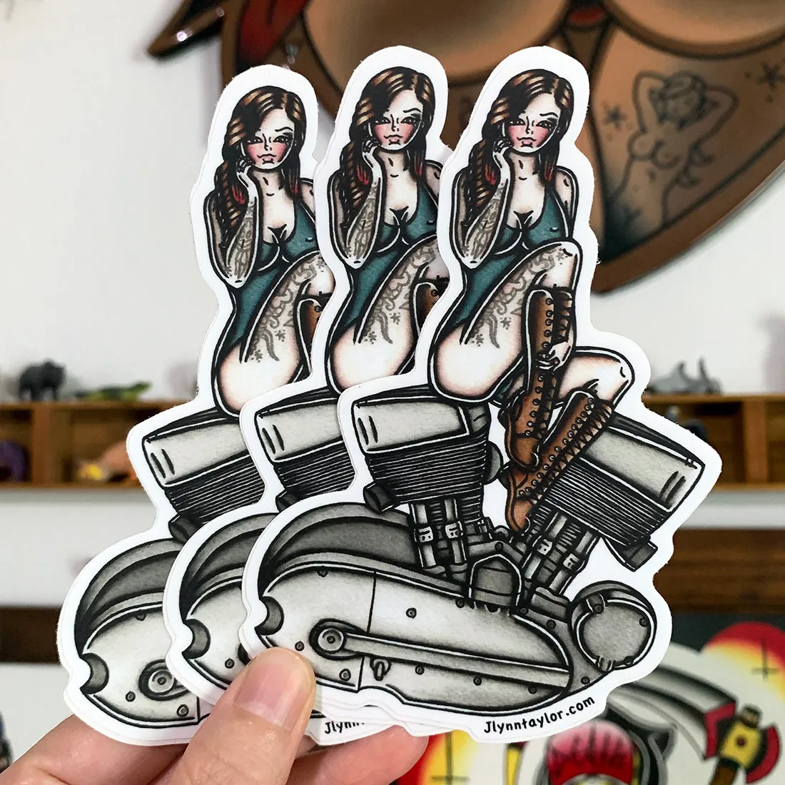 K-Model Engine Pinup Sticker