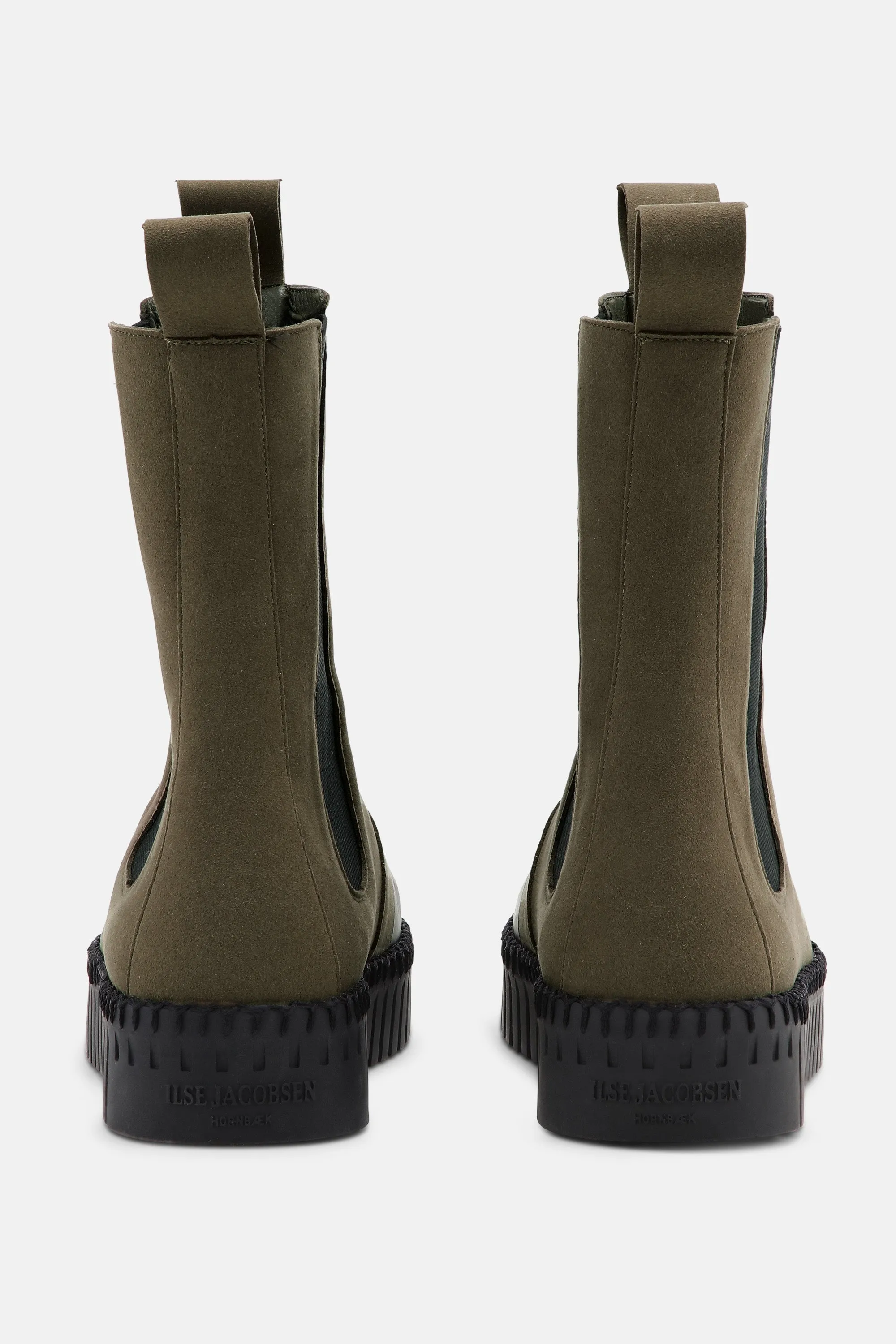 Long Chelsea Boots - Deep Olive Black