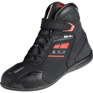 LS2 Garra Mens Boots Waterproof Black Red - Motorcycle Boots