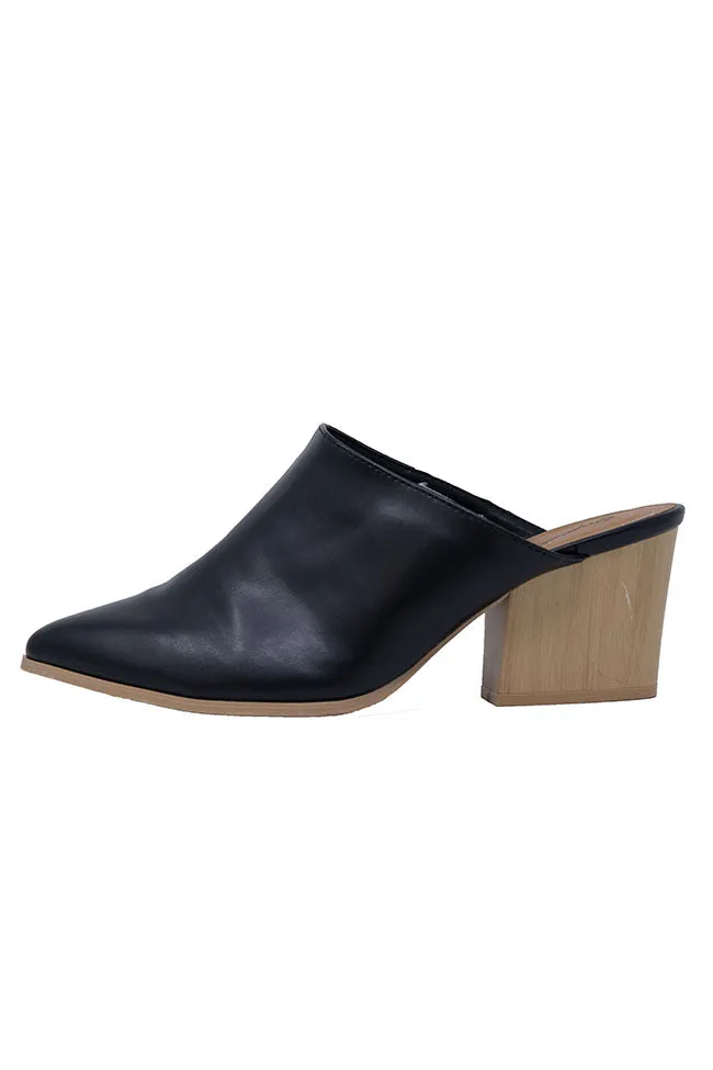 Madison Black Pointed Toe Heeled Mules FINAL SALE