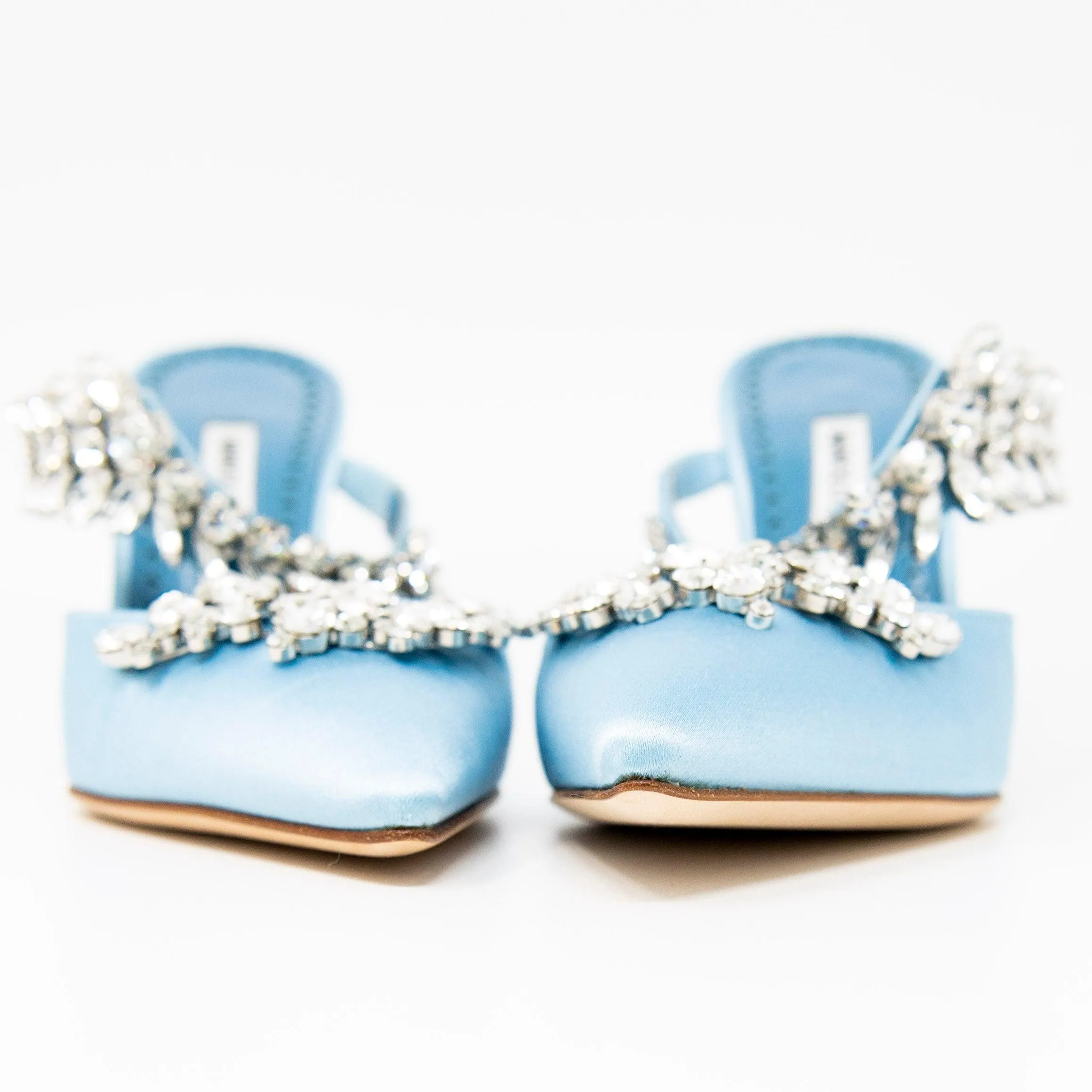 Manolo Blahnik Blue Lurum Jewel Mule 36