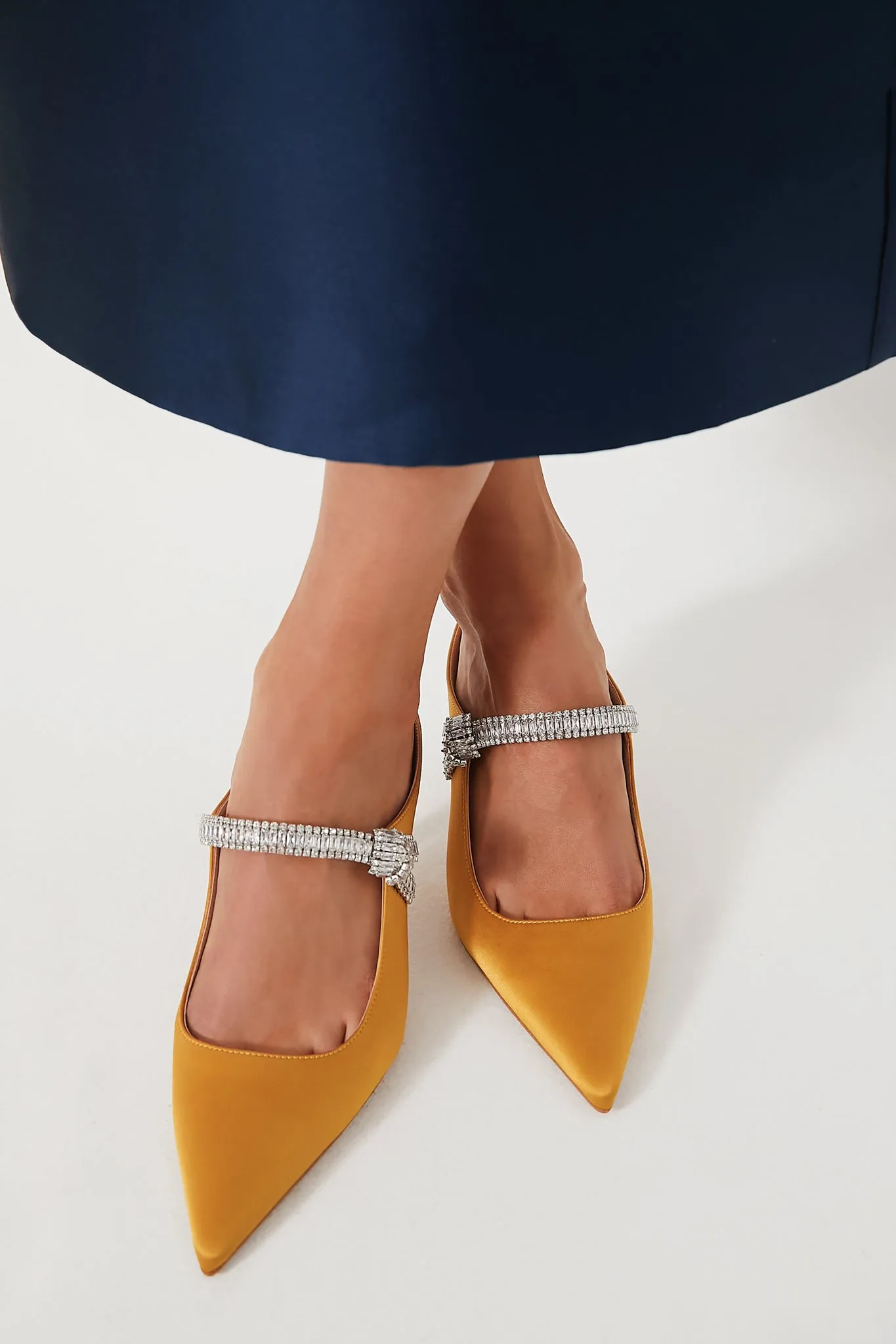 Marigold Satin Mae Heels