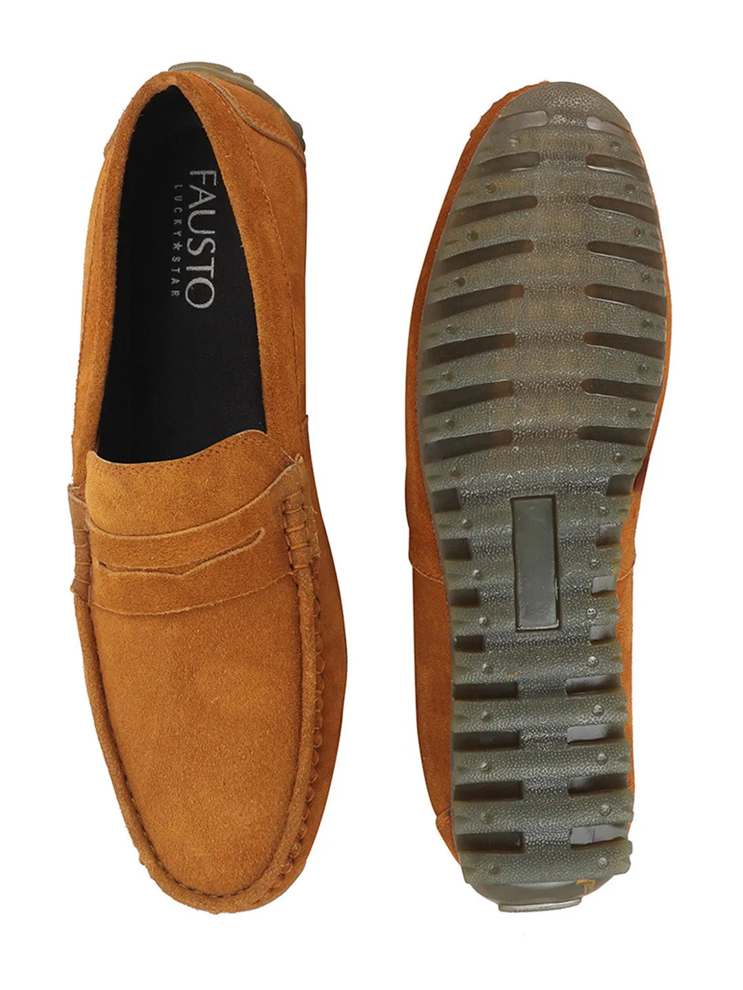 Men Teek Suede Leather Side Stitched Slip On Driving Loafers and Mocassin