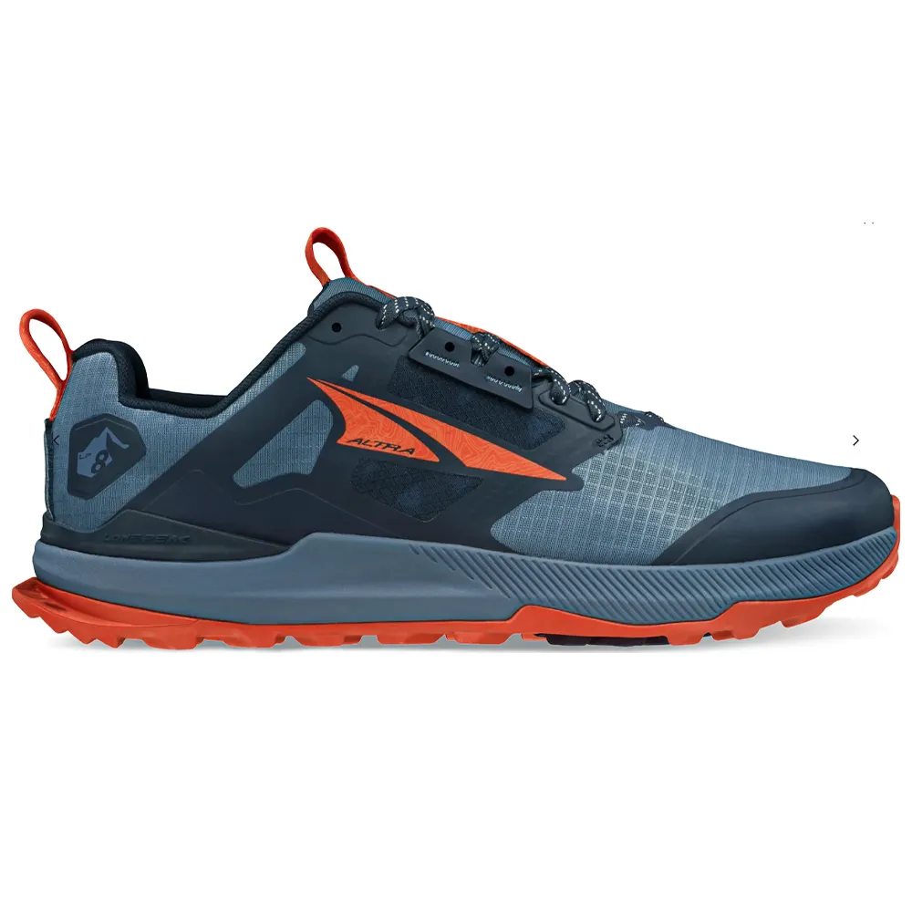 Men's Altra Lone Peak 8, Blue/Orange, 9.5 D Medium