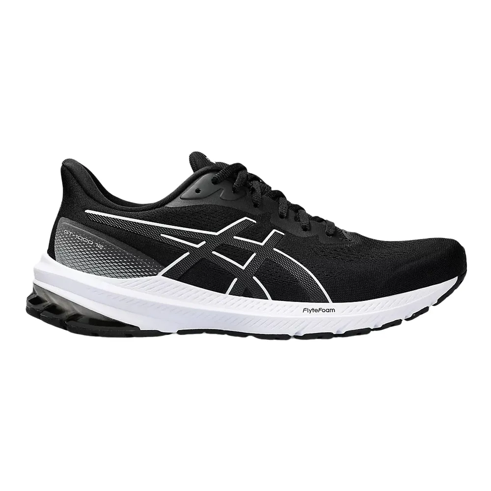 Men's Asics GT-1000 12, Black/White, 8.5 D Medium