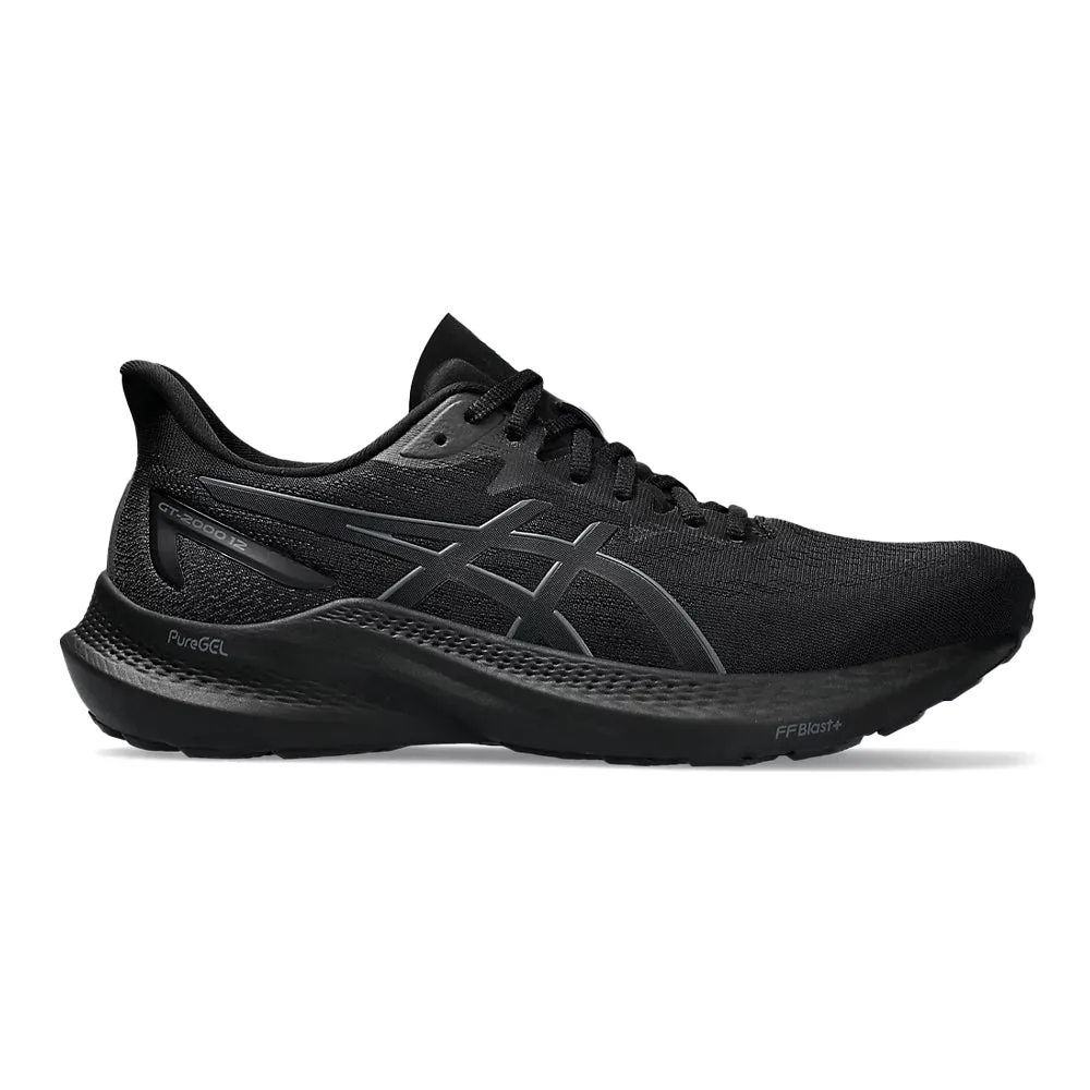 Men's Asics GT-2000 12, Black/Black, 12 2E Wide