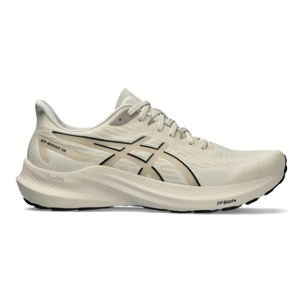 Men's Asics GT-2000 12, Oatmeal/Black, 9 D Medium