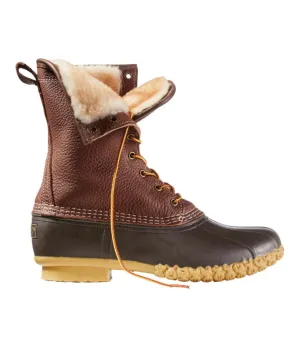 Men's Bean Boots, 10&quot; Shearling-Lined Tumbled Leather