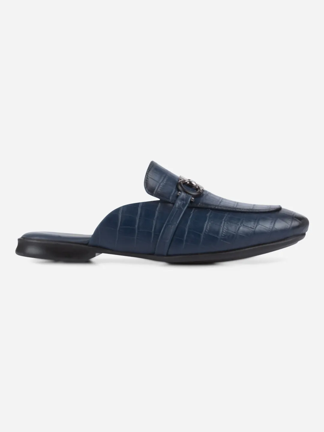 Men's Blue Smart Casual Buckle Mule (IX1089)