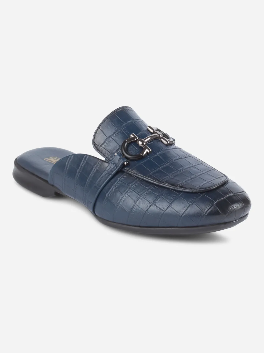 Men's Blue Smart Casual Buckle Mule (IX1089)