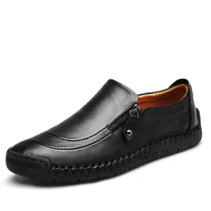 Mens Driving Casual Shoes Zipper Slip On Loafers -5709