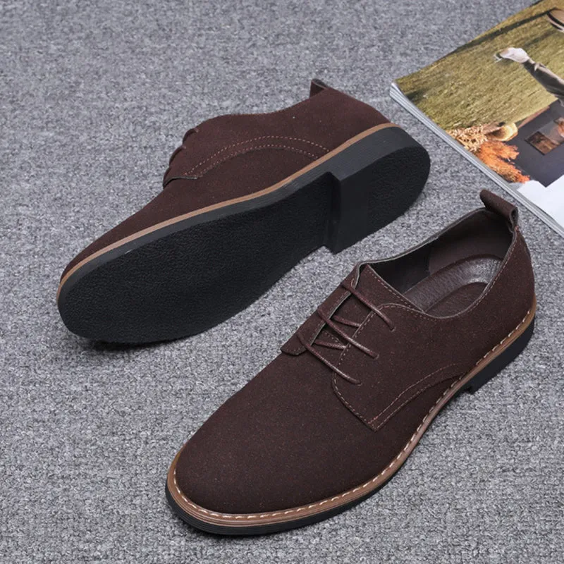 Mens faux suede loafers lace up non slip driving casual loafers