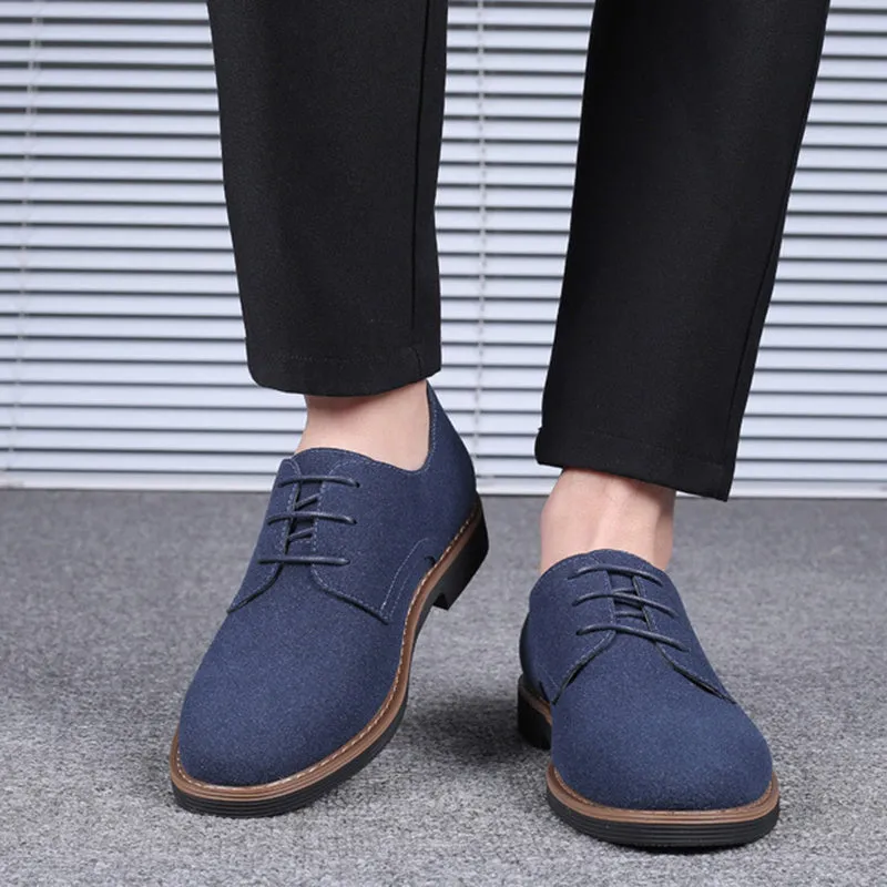 Mens faux suede loafers lace up non slip driving casual loafers