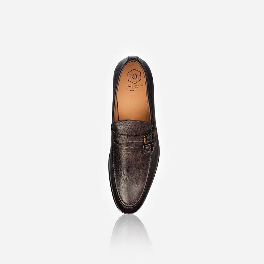 Men's Leather Monk Shoe, Brown