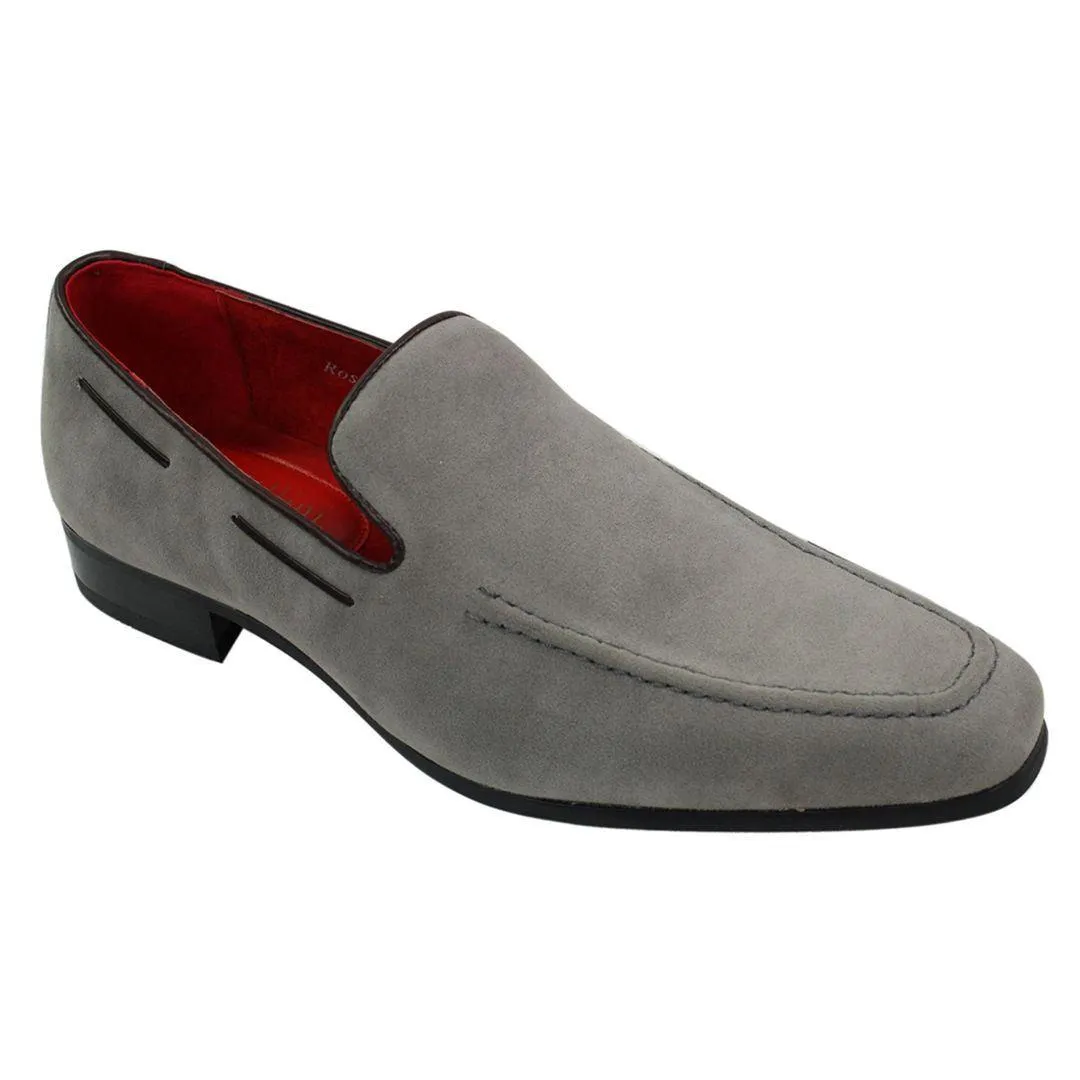 Mens Suede Slip On Loafers Driving Shoes Formal Smart Casual Leather Italian