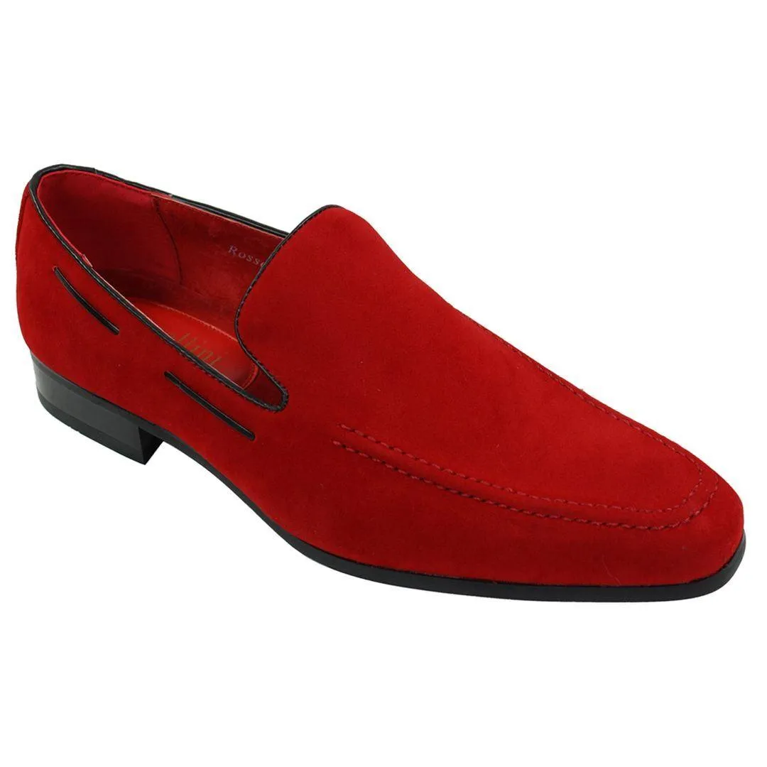 Mens Suede Slip On Loafers Driving Shoes Formal Smart Casual Leather Italian