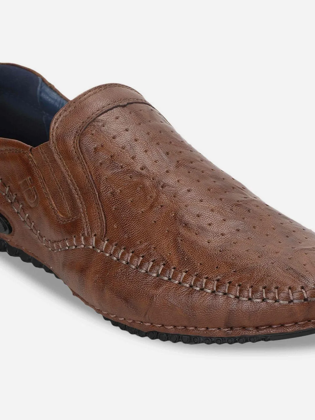 Men's Tan Crumble Leather Driving Slip On (ID1050)