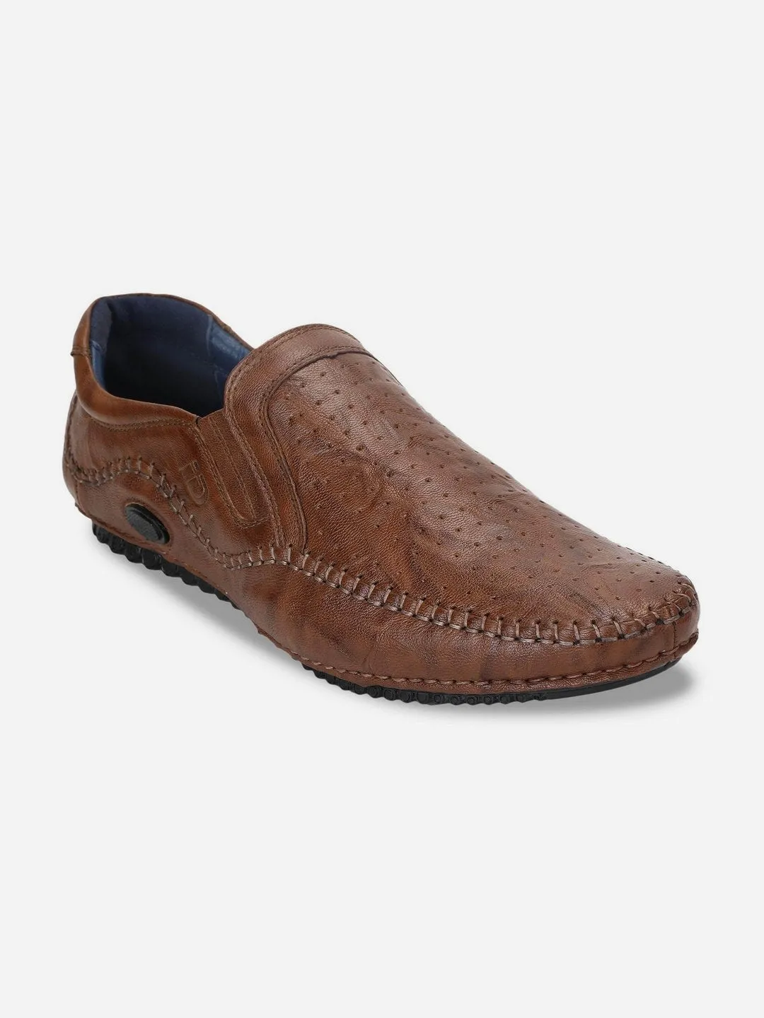 Men's Tan Crumble Leather Driving Slip On (ID1050)