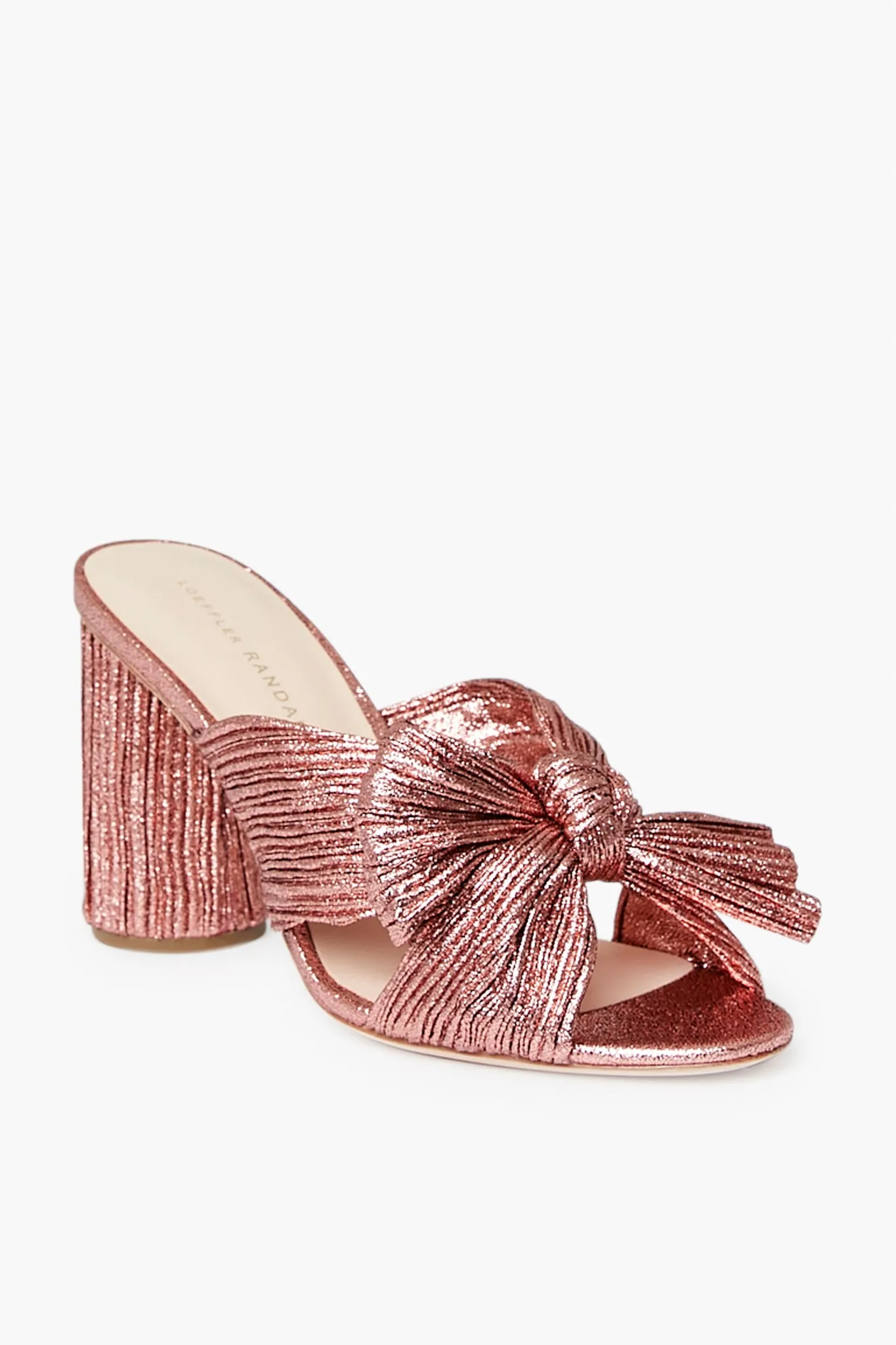 Metallic Rose Penny Knot Mules