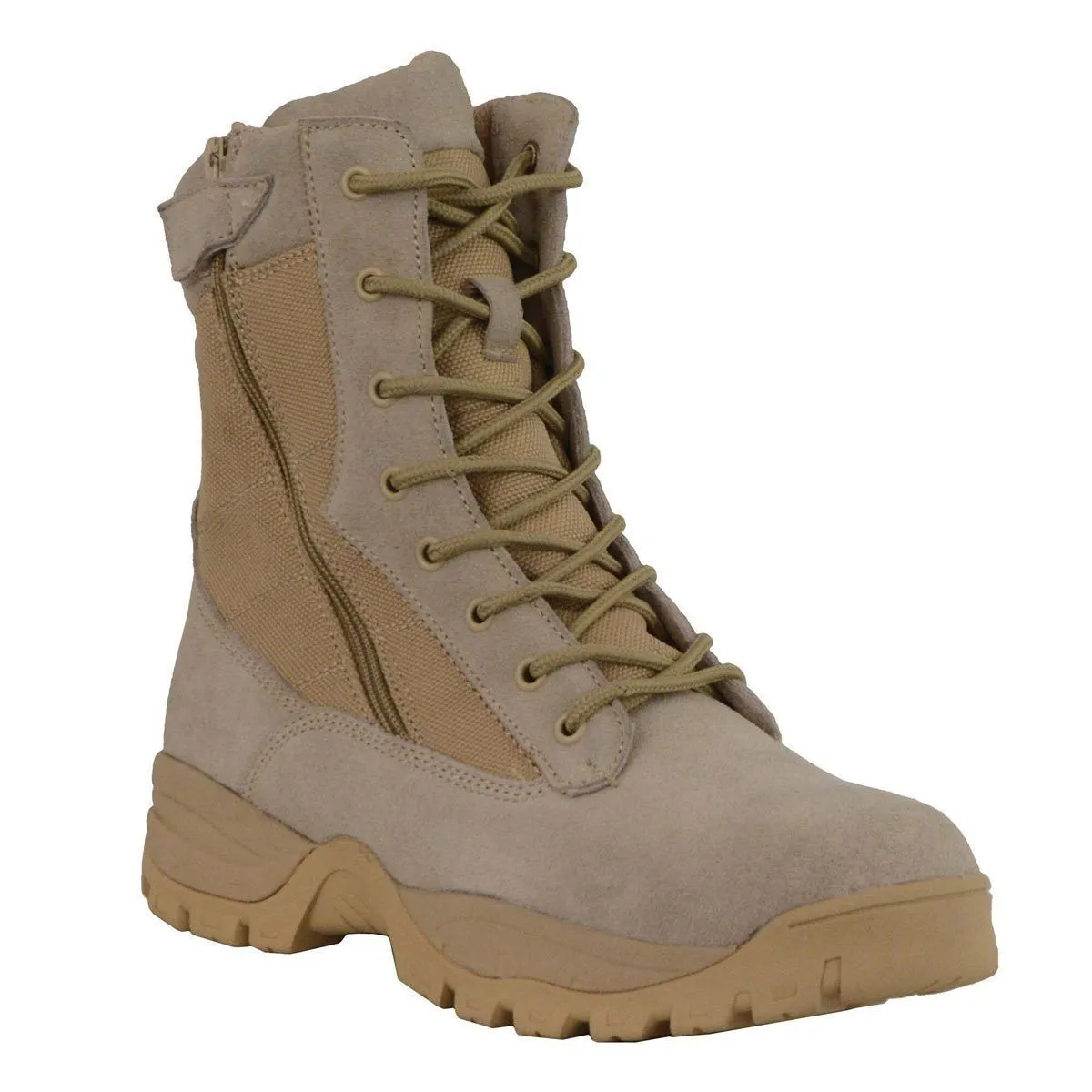 Milwaukee Leather Boots MBM9111 Deser Sand  Men's 9in Desert Sand Leather Tactical Boots with Side Zippers