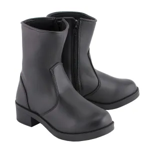 Milwaukee Leather MBL9480 Women's Premium Black 'Super Clean' Motorcycle Fashion Riding Boots with Side Zippers