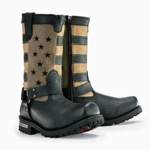 Milwaukee Leather Men's Stars and Stripes Black with Tan Motorcycle