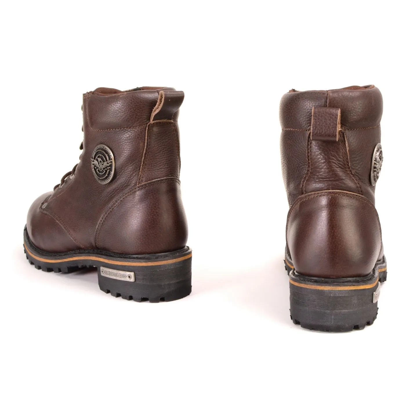 Milwaukee Leather Women's Dark Brown Leather Outdoors Lace-Up Boots for Bikers Casual MBL9308