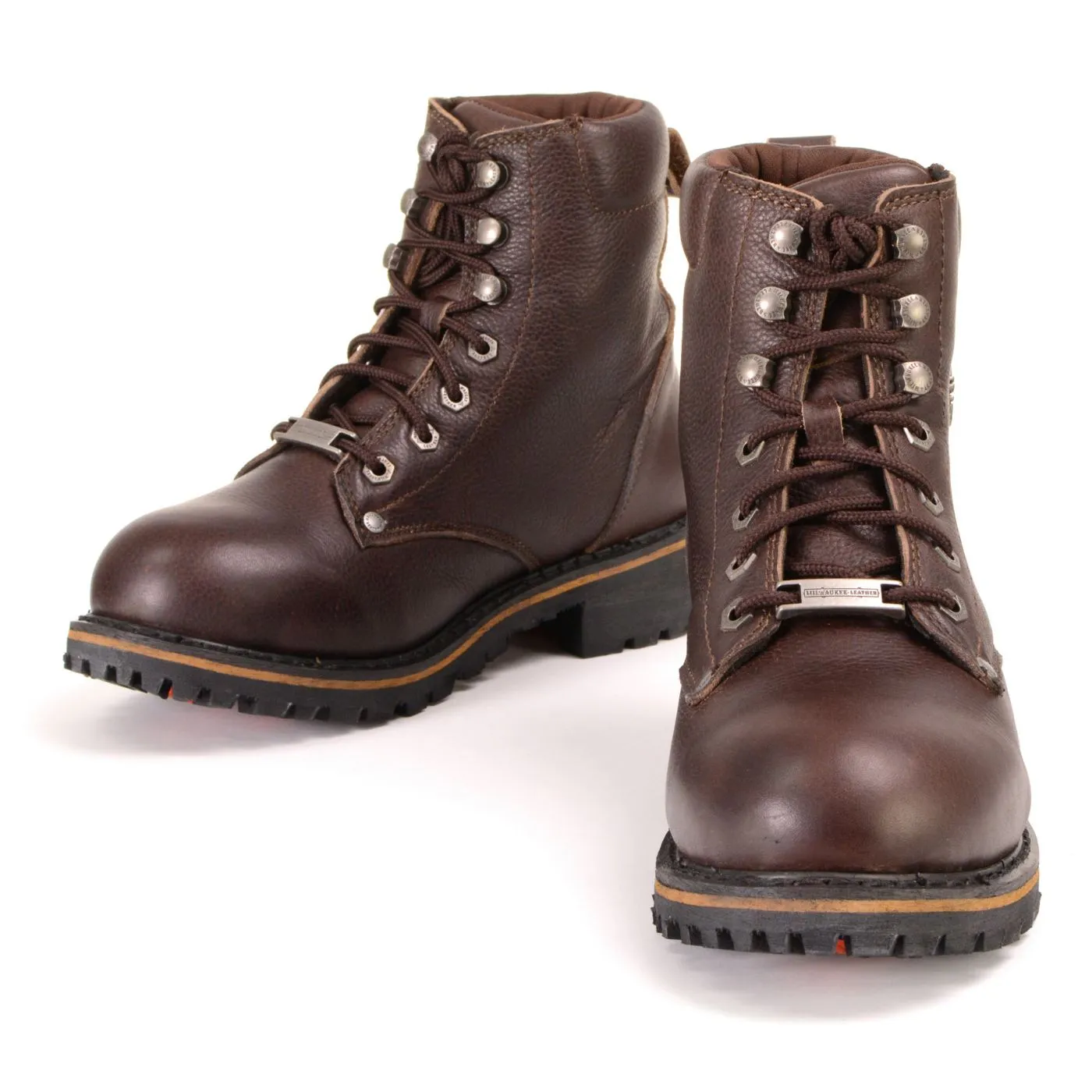 Milwaukee Leather Women's Dark Brown Leather Outdoors Lace-Up Boots