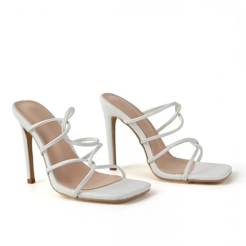 Minimalist Stiletto Heeled Mule Sandals