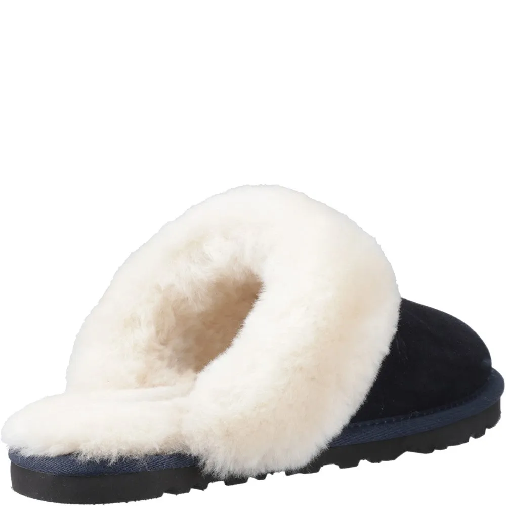 Navy Samantha Mule Slippers