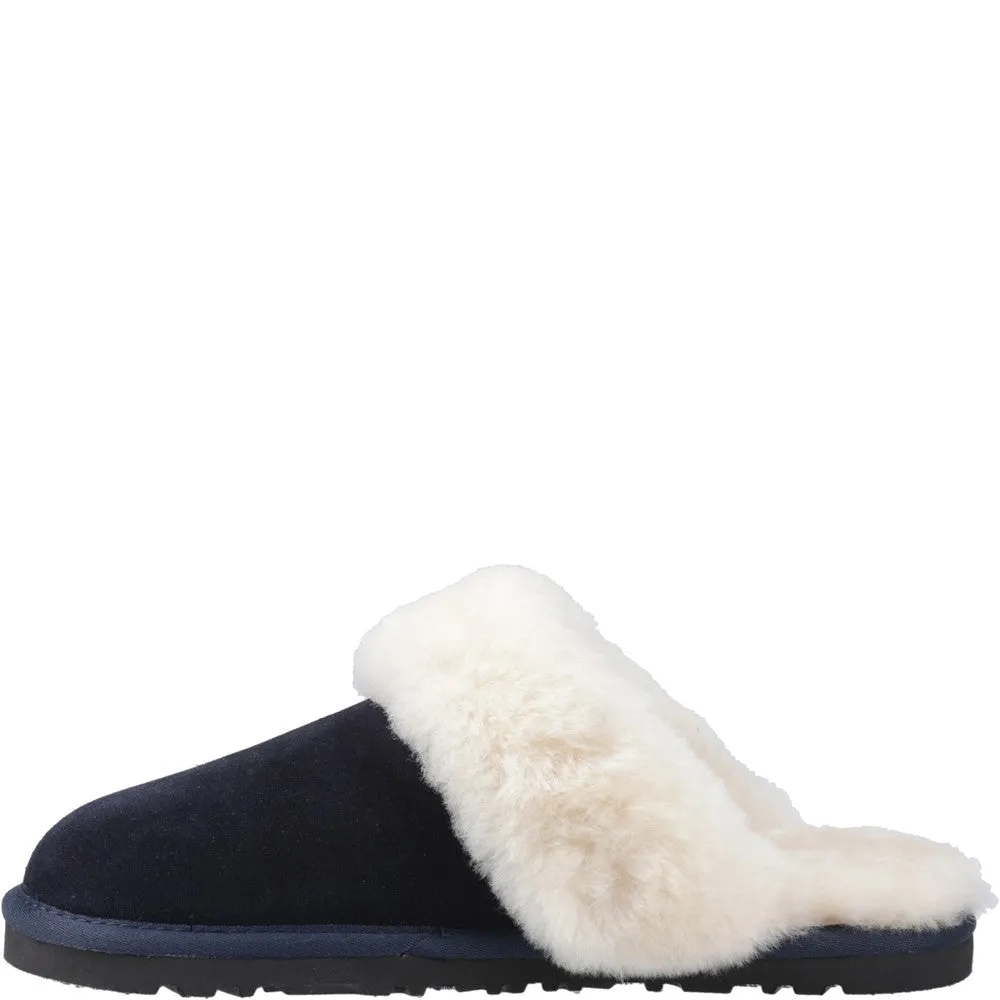 Navy Samantha Mule Slippers