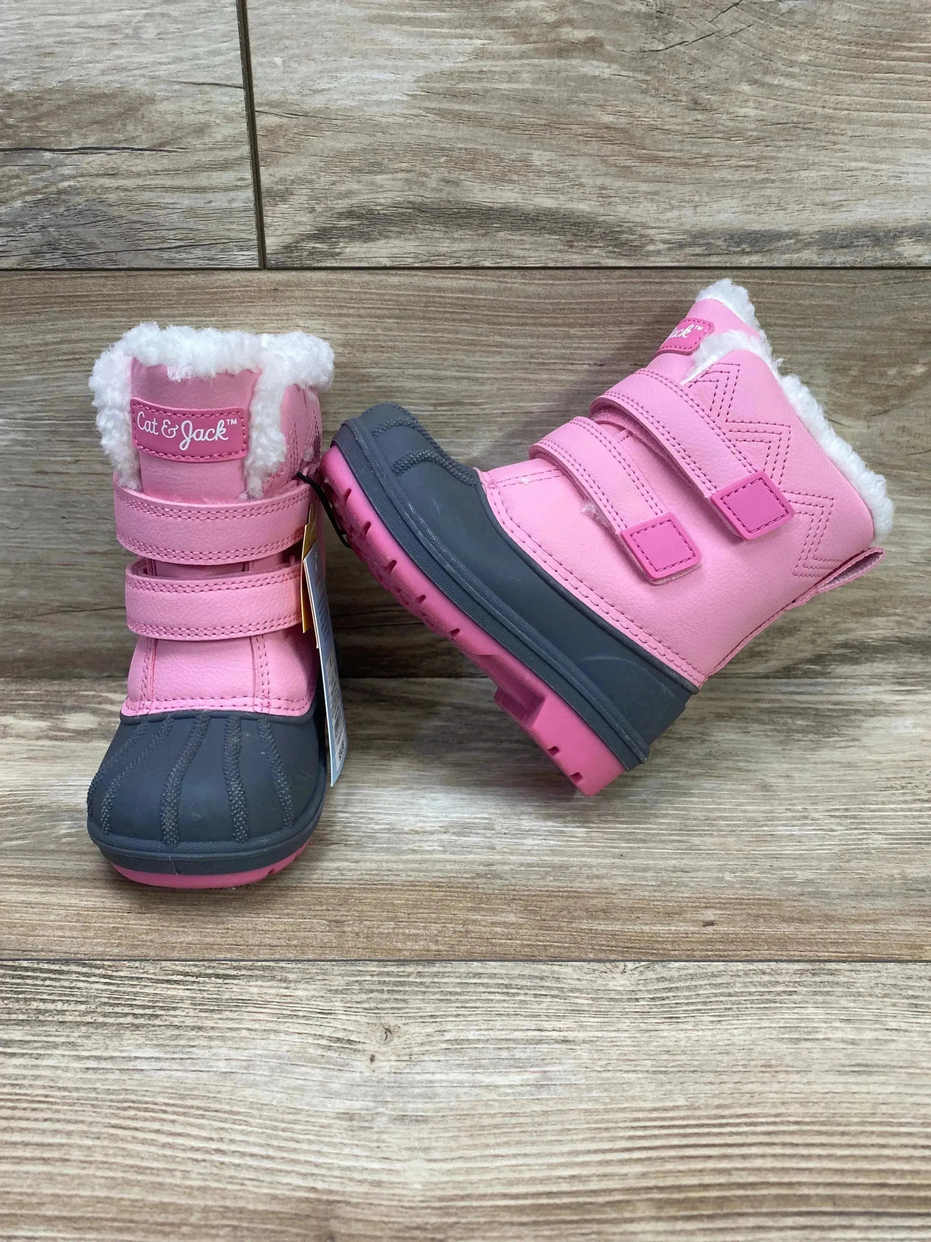 NEW Cat & Jack Denver Winter Boots Pink/Grey Sz 6c